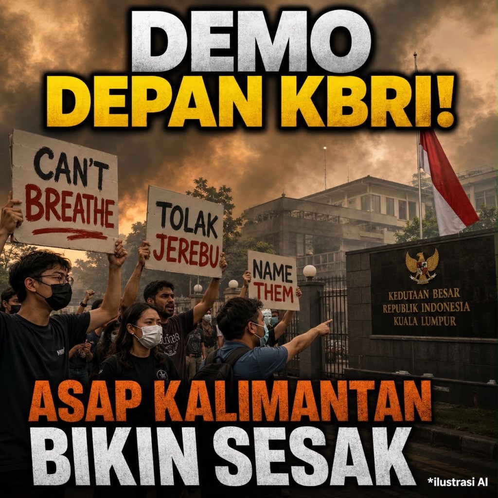 Geger! Warga Malaysia Demo Depan KBRI, Teriak “Can’t Breathe” Gegara Kabut Asap&nbsp;Kalimantan
