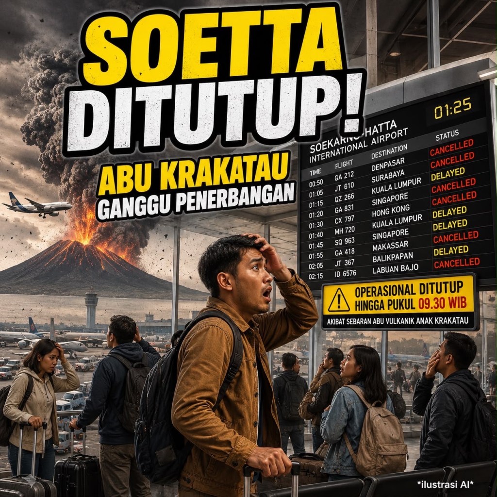 🚨 ANAK KRAKATAU ERUPSI, BANDARA SOETTA&nbsp;DITUTUP!
