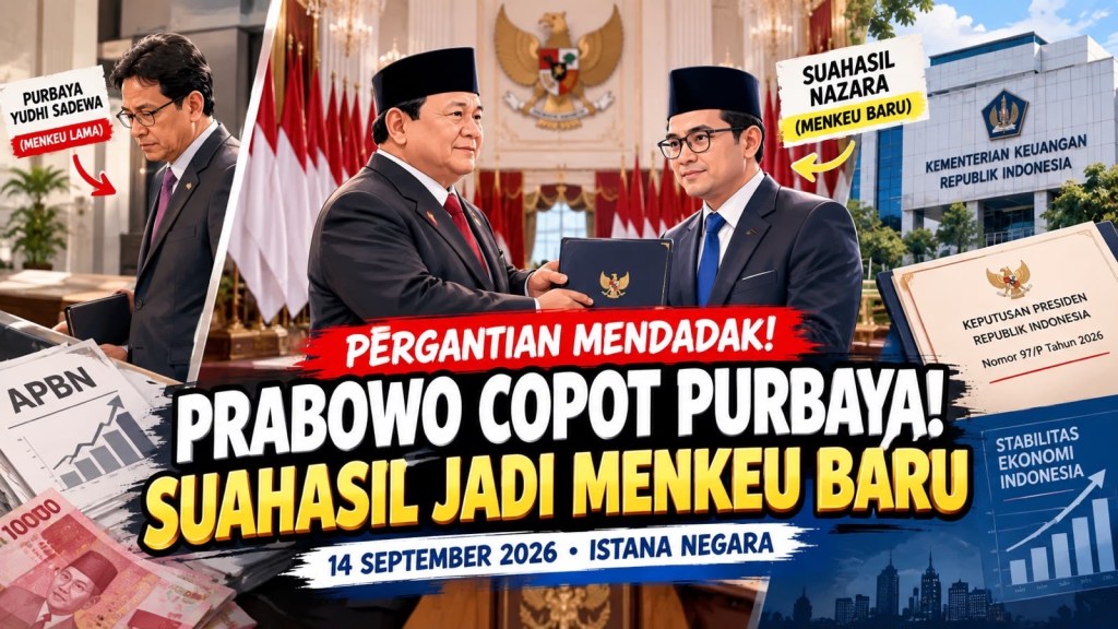 MENDADAK! Prabowo Copot Purbaya, Suahasil Nazara Kini Jadi Menteri&nbsp;Keuangan